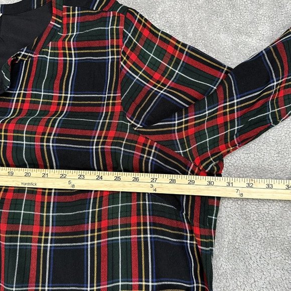 Loft Plus Women's Plaid Flannel Long Sleeve Tie Shift Dress Lined 26 Multicolor - Picture 5 of 9